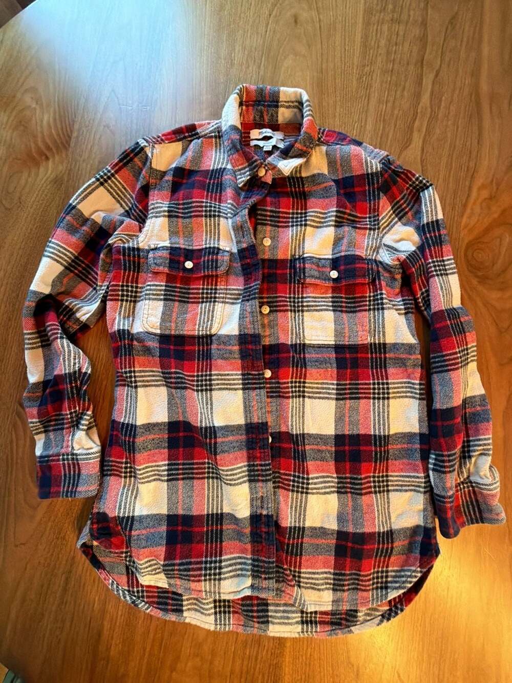 Madewell Classic Flannel Shirt Size XXS Red Plaid Button Up
